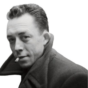Albert Camus, scrittore e filosofo, ritratto in bianco e nero